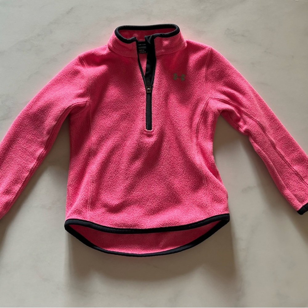 Under Armour pink girls 3/4 zip sweater 3T